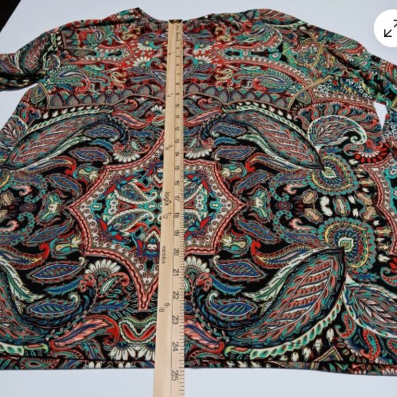 Peck & Peck Womens Large Blouse 3/4 Sleeve Stretchy Pullover Top Large D22 - Picture 4 of 11